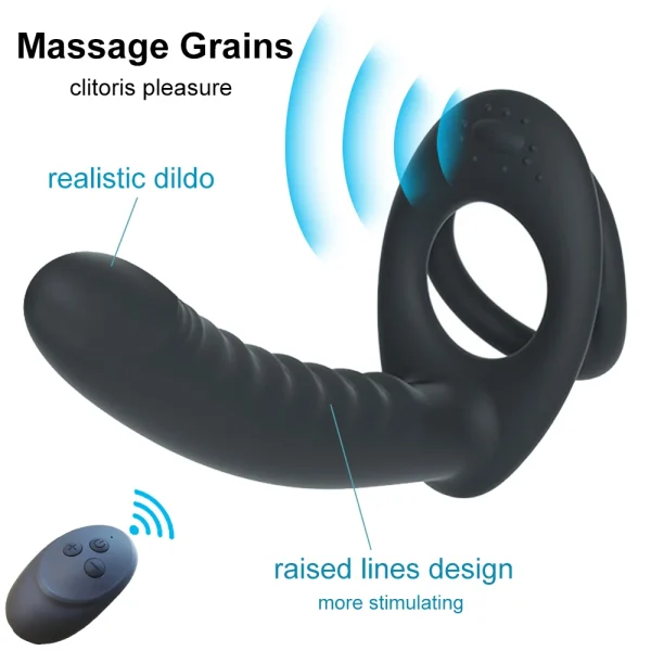 Double Penetrator Penis Ring Vibration and Remote