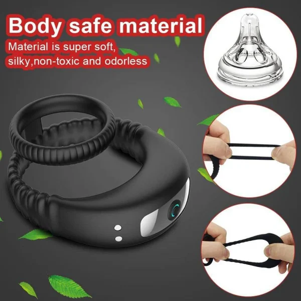 Double Silicone Vibrating Penis Ring