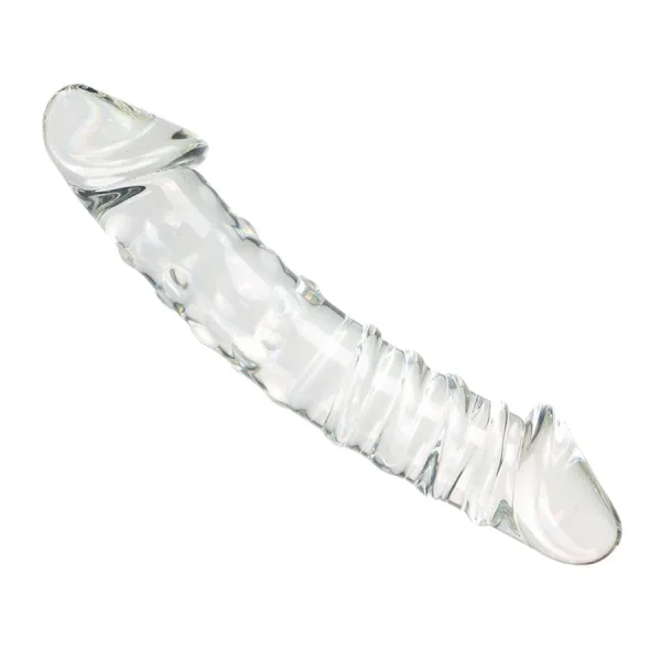 Realistic Dual Ended Textured Glass Dildo