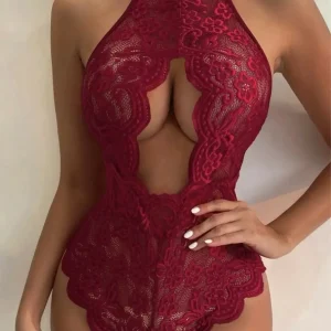 Signature Lace Crotchless Teddy