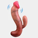 Vibrating Dog Knot Dildo Premium Silicone