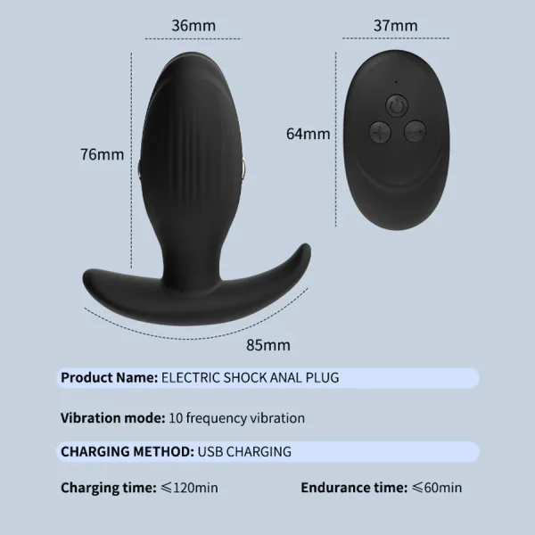 Electro Shock Butt Plug With Remote