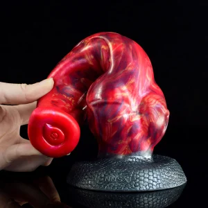 Fantasy Red Dog Dildo Suction Cup Monster Knotted (1)