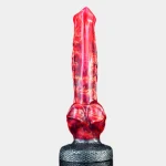 Fantasy Red Dog Dildo Suction Cup Monster Knotted