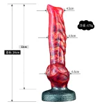 Fantasy Red Dog Dildo Suction Cup Monster Knotted