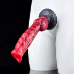 Fantasy Red Dog Dildo Suction Cup Monster Knotted