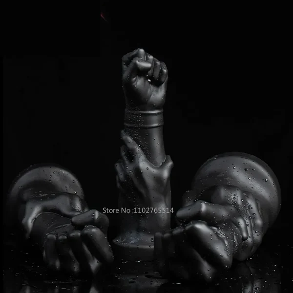 Huge Fist Dildo Black Lifelike Design