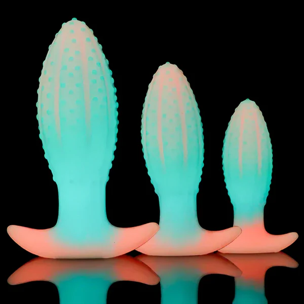 Luminous Butt Plug Ribbed Anal Toy