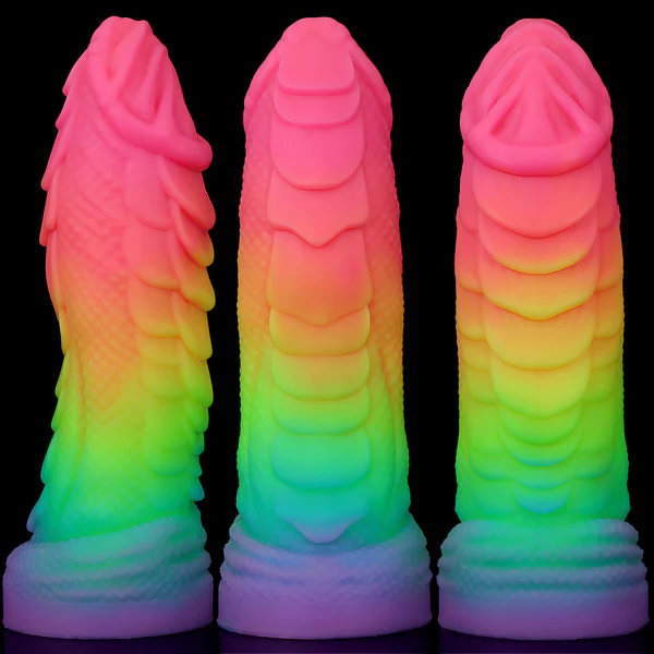 Rainbow Dragon Dildo Luminous Silicone Sex Toy