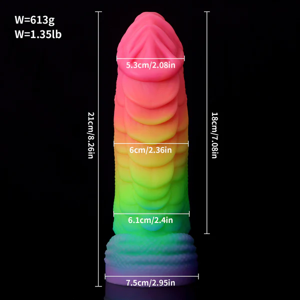 Rainbow Dragon Dildo Luminous Silicone Sex Toy