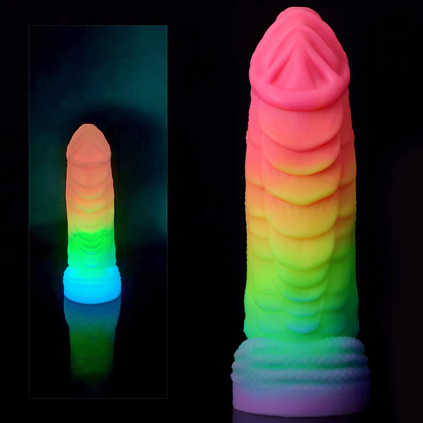 Rainbow Dragon Dildo Luminous Silicone Sex Toy