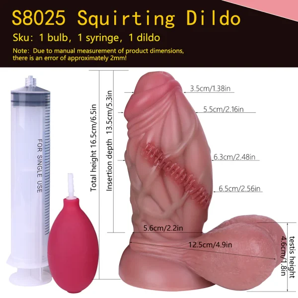 Short & Thick Squirting Dildo with Huge Balls