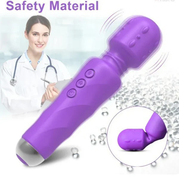 Silicone Wand Vibrator 20 Modes