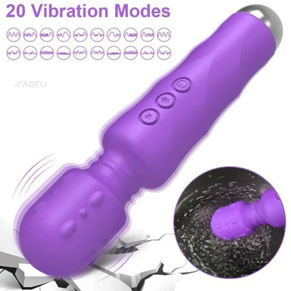 Silicone Wand Vibrator 20 Modes