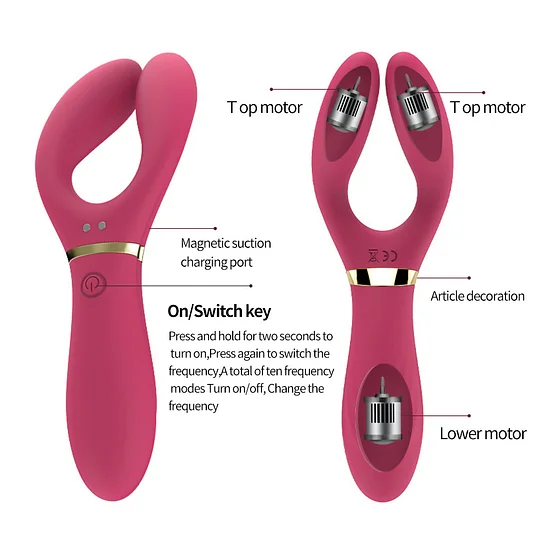 Y Shaped Vibrator 10 Vibration Modes