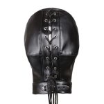 Leather Gimp Mask with Drawstring