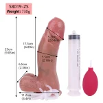 9 Inches Curved Cumming Dildo Realistic Design