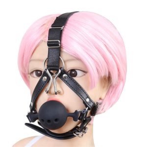 Ball Gag Head Harness PU Leather