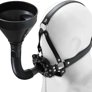 Bdsm Funnel Gag With Leather Restraints