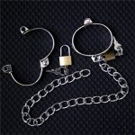 Bdsm Metal Cuffs with Connect Chain Lockable