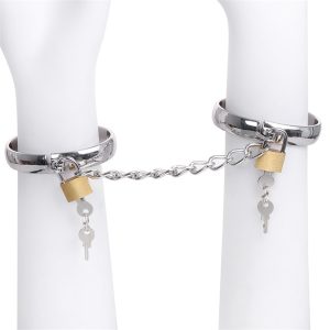 Bdsm Metal Cuffs with Connect Chain Lockable