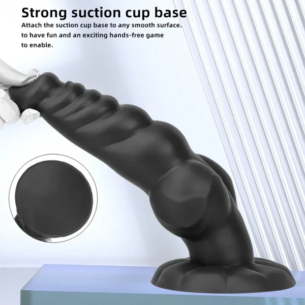 Black Anal Dildo Dog Large Strong Suction Cup