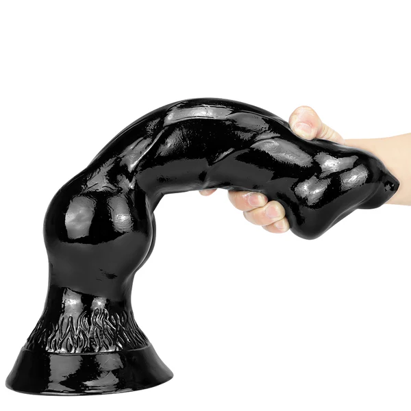 Black Dog Knot Dildo Big With Strong Suction Cup