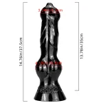 Black Dog Knot Dildo Big With Strong Suction Cup