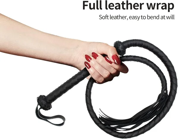 Black Horse Whip Bdsm Faux Leather