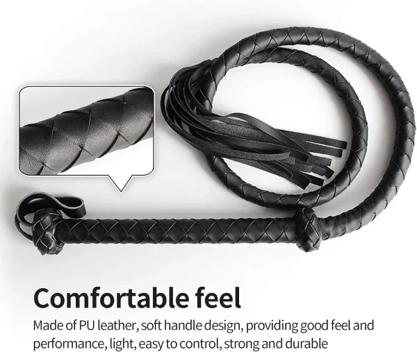 Black Horse Whip Bdsm Faux Leather