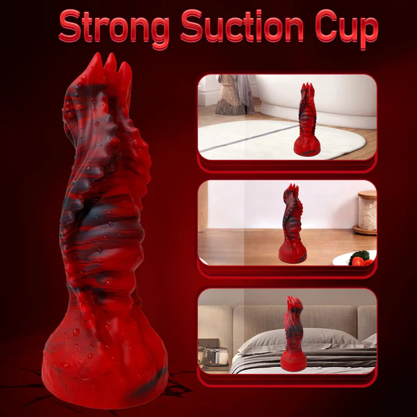 Creature Cocks Fire Dragon Red Scaly Silicone Dildo