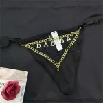 Customized Lace Thongs With Gold Chain