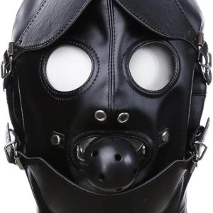 Face Bondage Head Hood Soft Leather