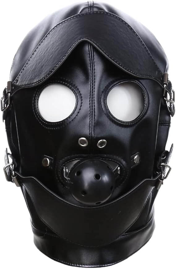 Face Bondage Head Hood Soft Leather