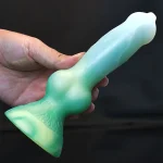 Gay Dog Dildo 7 Inch Green Silicone