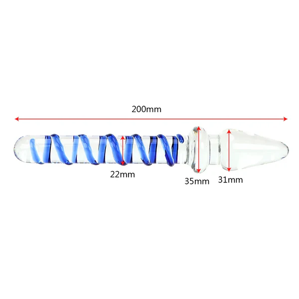 Glass Monster Dildo Spiral Double End Design