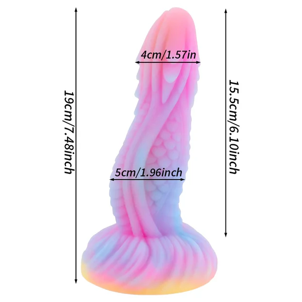 Glow in the Dark Snake Dildo with Suction Cup