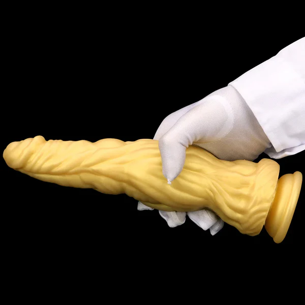 Gold Dragon Dildo Knotted Design and Suction Cup