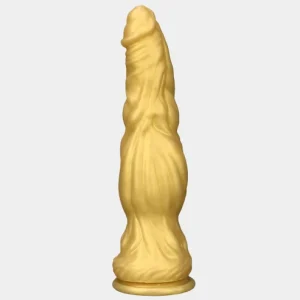 Gold Dragon Dildo Knotted Design and Suction Cup