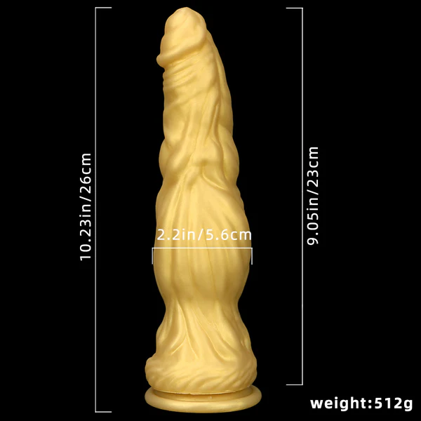 Gold Dragon Dildo Knotted Design and Suction Cup