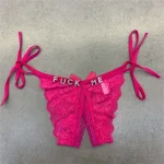 Lace Customizable Crotchless Panties With Name