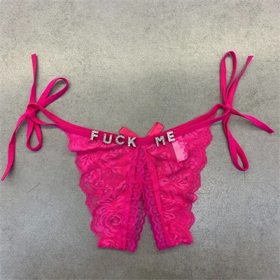 Lace Customizable Crotchless Panties With Name