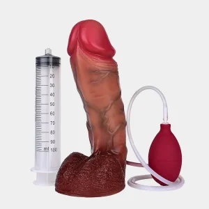 Large Black Ejaculating Dildo 9 Inches