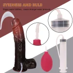 Long Squirting Black Dildo Lifelike Design 9 Inches