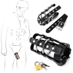 Male Chastity Cage Leather With Lock