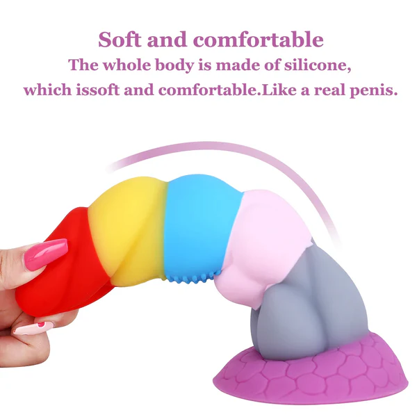 Rainbow Monster Dildo Colorful Fantasy Female Sex Toys