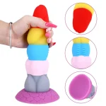 Rainbow Monster Dildo Colorful Fantasy Female Sex Toys