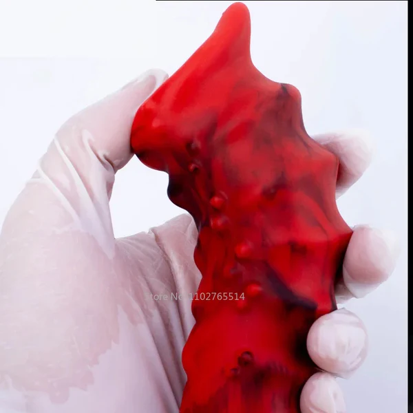 Red Alien Fantasy Dildo With Suction Cup