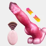 Vibrating Pink Dog Dildo Wireless Control