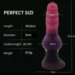 10 Inch Purple Dog Dildo Spiral Design